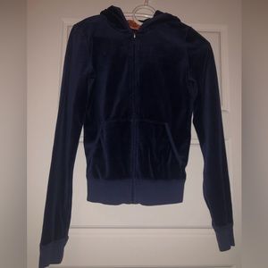 Navy blue Juicy Couture velour hoodie, size S, tight fit.Barely used - like new.